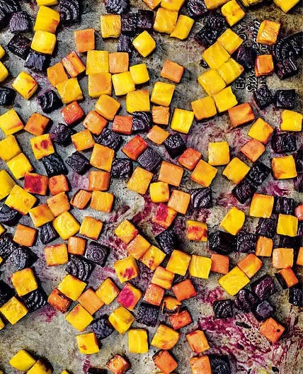 caraway-roasted beets and carrots