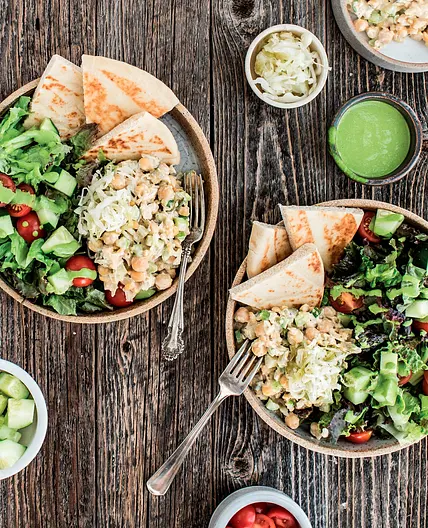 DELI BOWLS WITH SMASHED CHICKPEA SALAD
