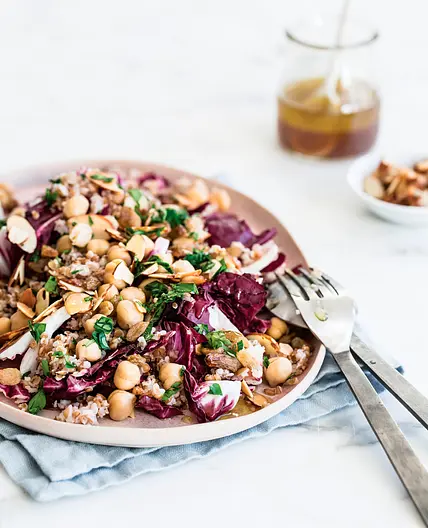 WINTER SALAD WITH BULGUR, RADICCHIO, AND TOASTED ALMONDS