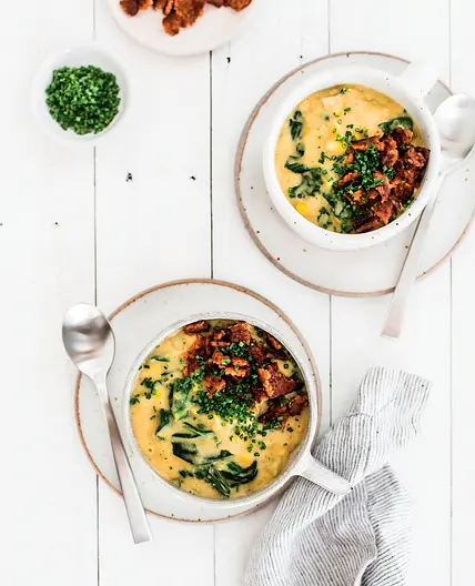 YELLOW SPLIT PEA CHOWDER WITH SWEET CORN