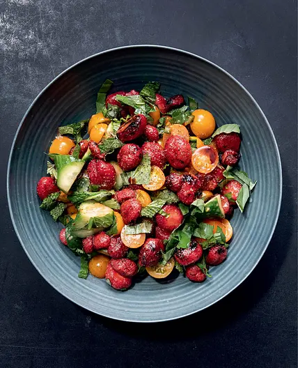 Strawberry, Arugula, and Mint Salad with Strawberry Vinaigrette