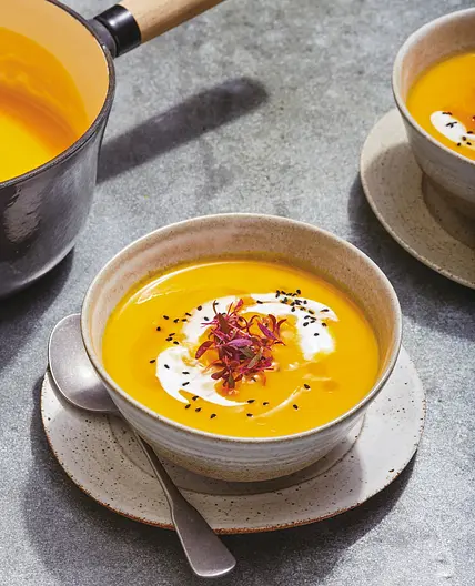 Corn Soup with Spiced Popcorn