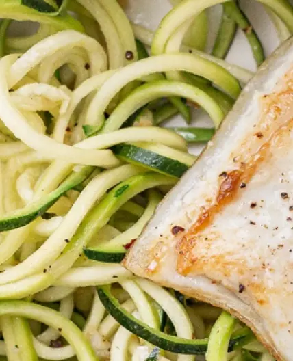 15 Minute Halibut with Zoodles
