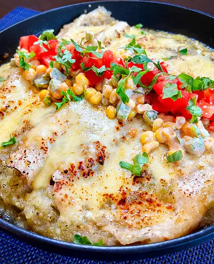 Summer Elote Skillet Enchiladas