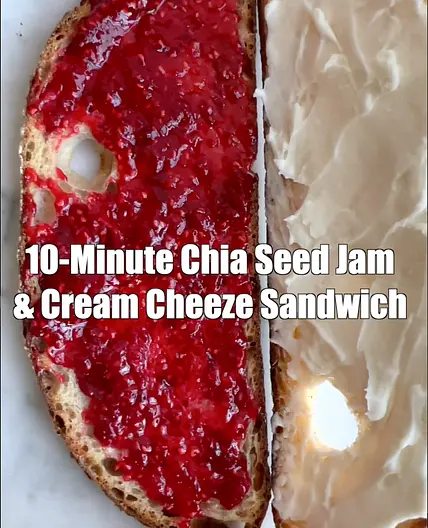 10-Minute Chia Seed Jam with Cream Cheeze Sandwiches