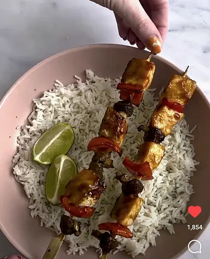 Sticky Salmon Teriyaki Skewers & Coconut Rice