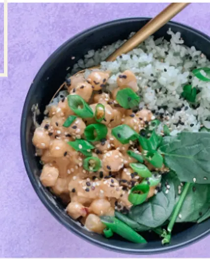 Chickpea Peanut Sauce Fuel Bowl.