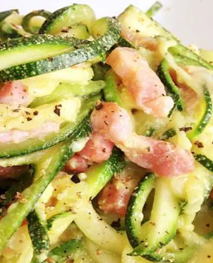 Courgettes carbonara "régime"