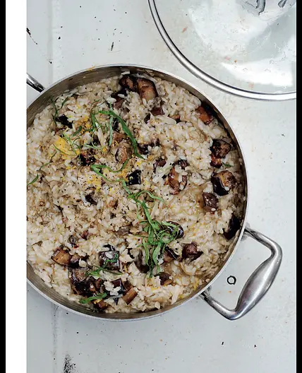 Lemon and eggplant risotto