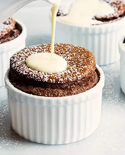 Chocolate Soufflé with Orange Sauce