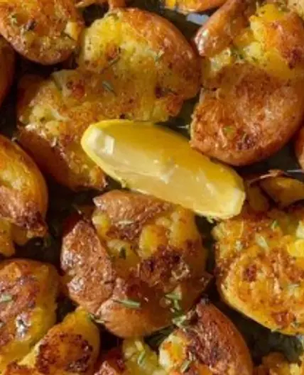 Crispy Lemon Rosemary Smashed Potatoes