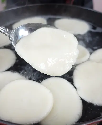Filipino Palitaw (flat sweet rice cakes)