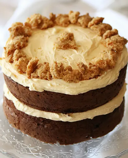 Bramley Apple Cake with Custard Icing