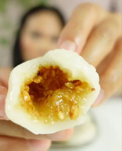 Peanut Stuffed Sticky Rice (Filipino Masi)