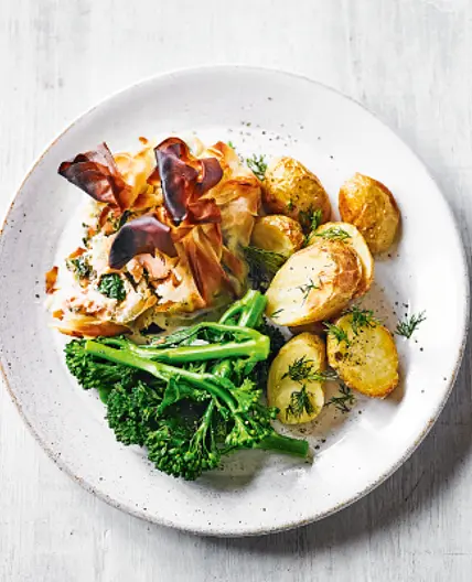 Salmon Parcels with Roast Baby Potatoes
