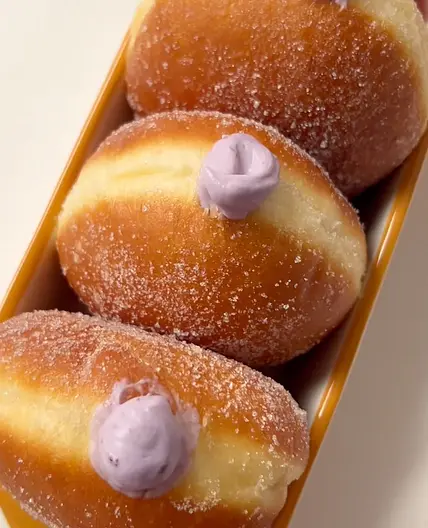 Fried Donuts with Homemade Blueberry Jam Filling