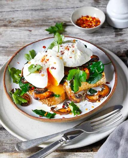 Chilli Mushroom & Eggs Toast