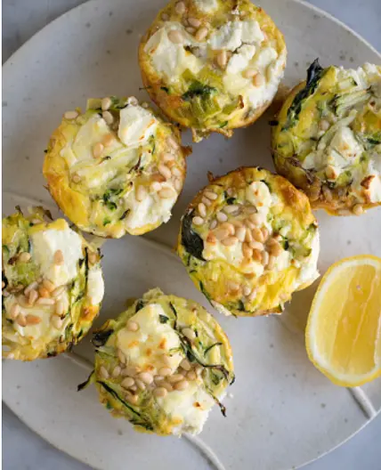 Zucchini, Kale & Feta Muffins