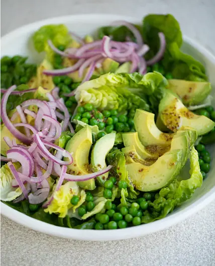 Green Peas with Leaves & Avocado