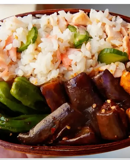 mixed salmon sushi rice