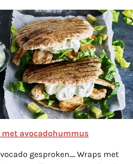 Wraps met kip avocado en mascarpone