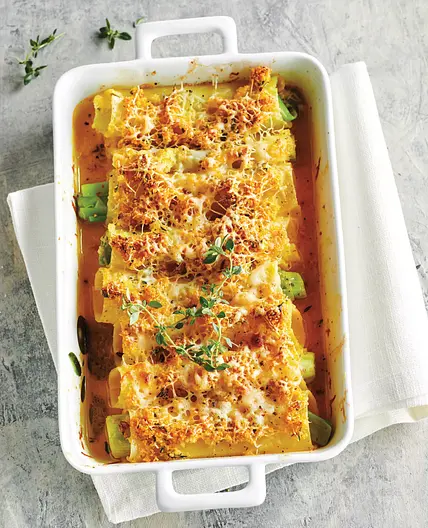 Gratinierte Lauch-Cannelloni