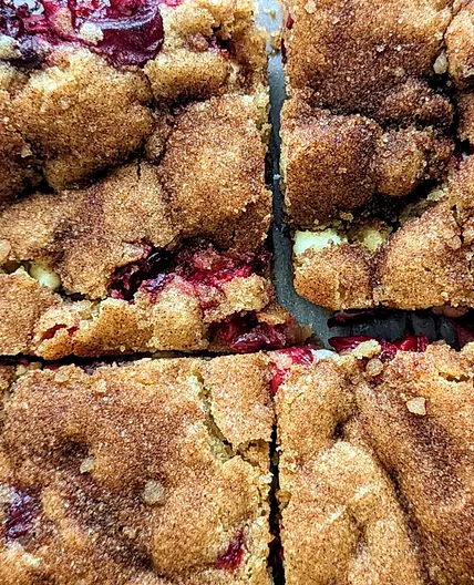 White Chocolate Cranberry Snickerdoodle bars