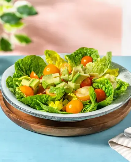Crunchy Lettuce, Tomato and Avocado Salad