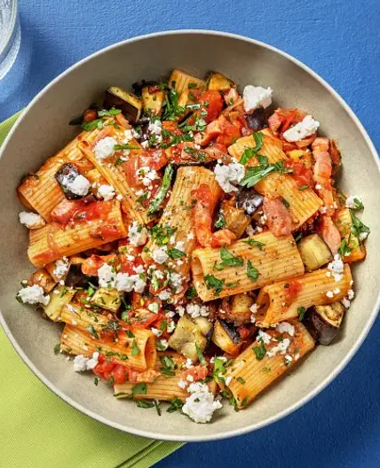 Bacon and Aubergine Rigatoni