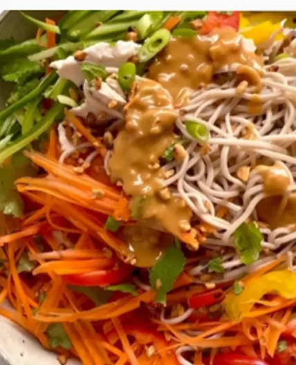 Peanut chicken noodle salad
