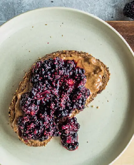 Blackberry, Chia & Almond Butter Toast