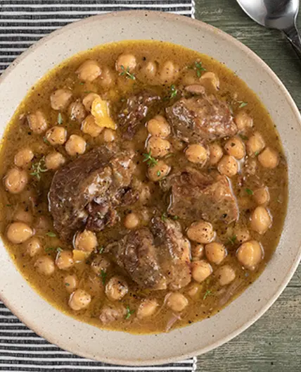 Greek Pork and Chickpea stew with orange