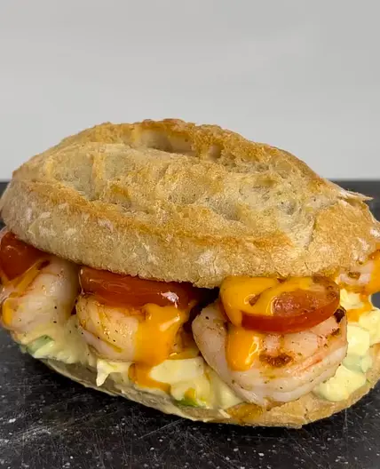 Eiersalat Garnelen Sandwich