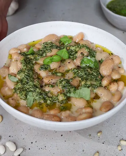 Creamy Basil Butter Beans