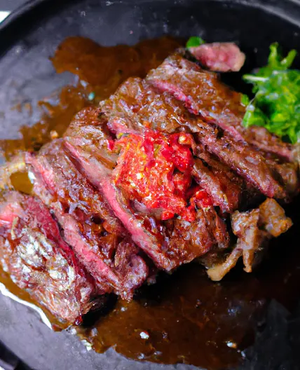 Phat Wag" Wagyu Beef Blade with Green Nahm Jim and Salted Egg Gribiche