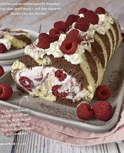 Zebra-Biskuitrolle (Thermomix)