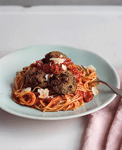 Aubergine and Quinoa 'Meatballs' with Tomato Sauce