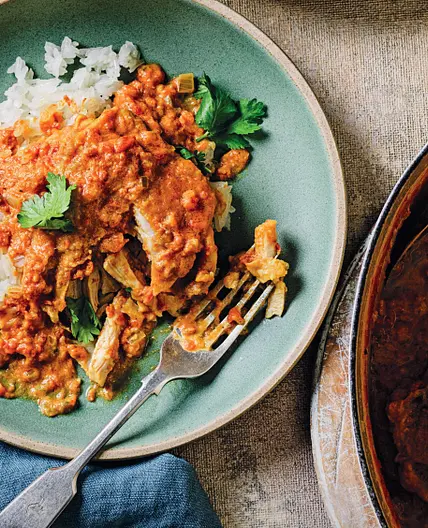 Warming coconut, chilli & ginger chicken thighs