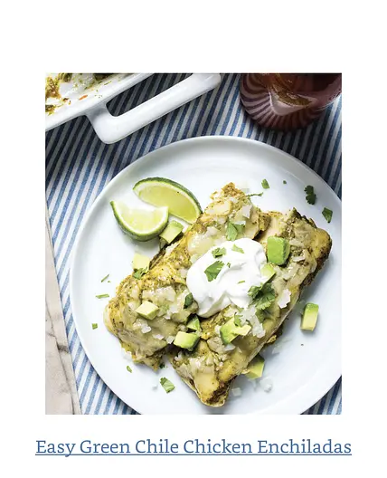 Easy Green Chili Chicken Enchiladas