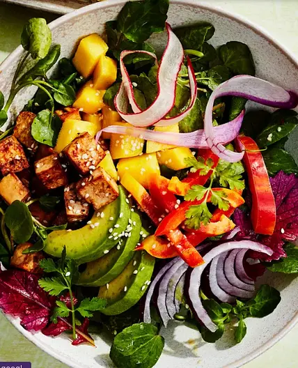 Tofu & Watercress Salad with Mango & Avocado