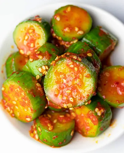 Korean pickled cucumber (oi muchim)