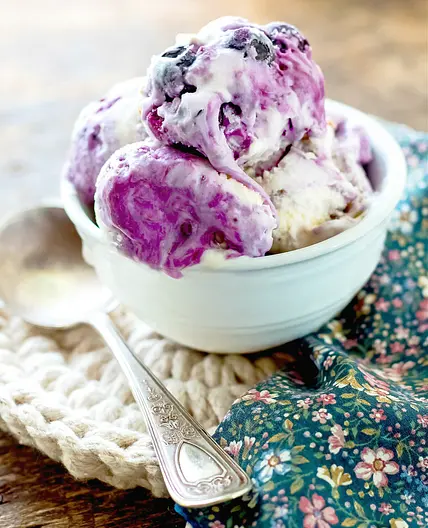 Blueberry Cream Cheese Ice Cream