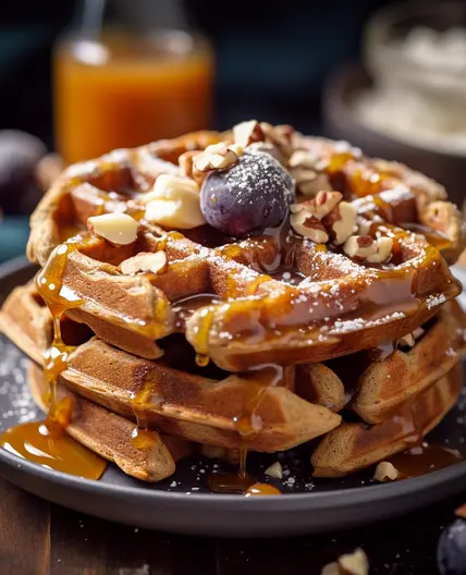 Vegan Sweet Potato and Oatmeal Banana Waffles