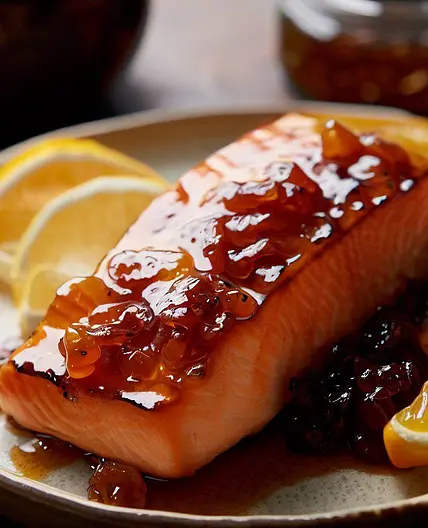 Orange-Glazed Salmon with Dundee Marmalade