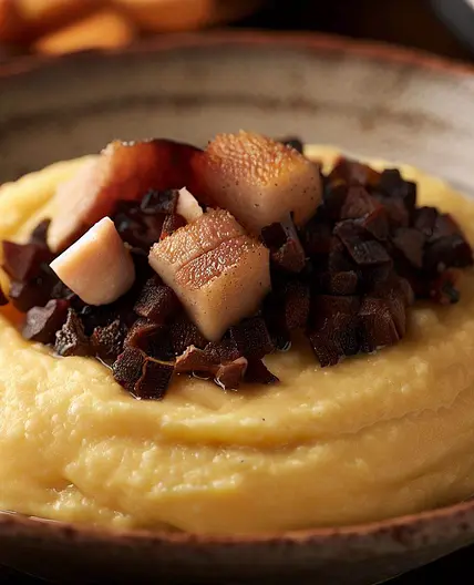 Creamy Truffle Polenta and Guanciale
