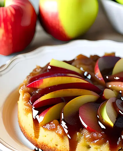 Golden Delight Upside-Down Apple Cake