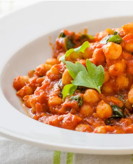 Curry de pois chiche et épinards au lait de coco