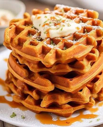 Vegan Carrot Sweet Potato Waffles