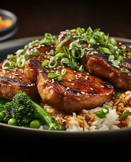 Asian fusion pork chops