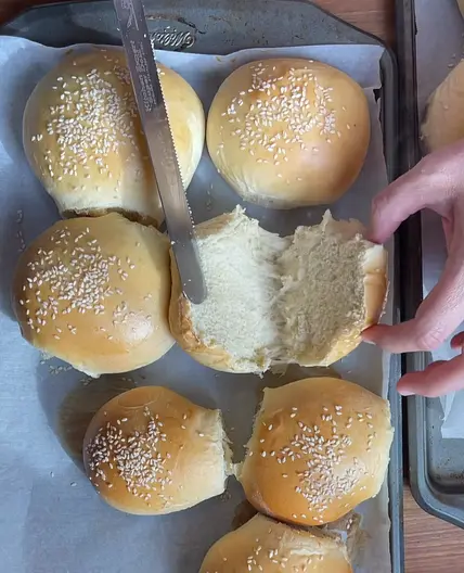 HOMEMADE HAMBURGER BUNS